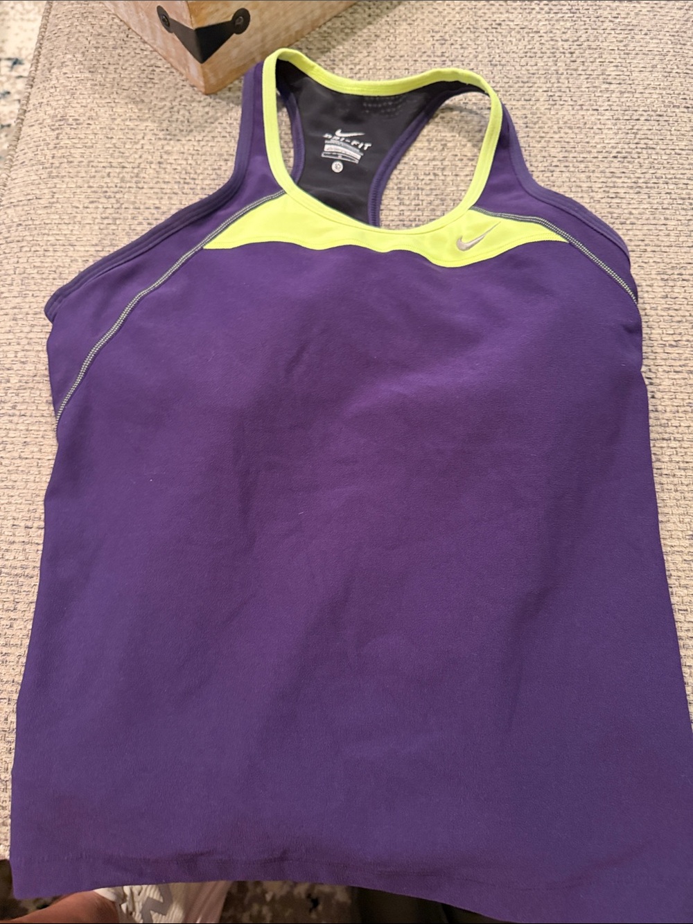 Nike Purple Tank with Neon Yellow Accents
